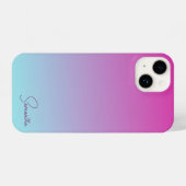 Hübsch rosa und blaue Baumwolle Candy Ombre iPhone Hülle (Rückseite (Horizontal))