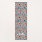 Hübsch rosa und blaue FlorAL Yogamatte (Vorderseite)