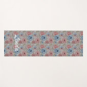 Hübsch rosa und blaue FlorAL Yogamatte (Vorderseite (Horizontal))