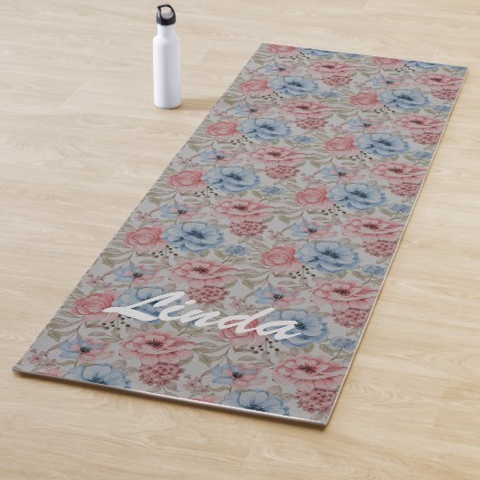 Hübsch rosa und blaue FlorAL Yogamatte (Beispiel)