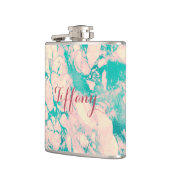 Hübsch rosa und blaue Marmor Flachmann (Links)