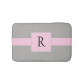Hübsch-rosa und graue Monogramm Badematte (Vorderseite)