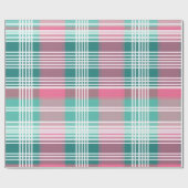 Hübsch rosa und grün Kariert Geschenkpapier (Flach)