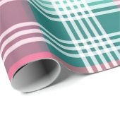 Hübsch rosa und grün Kariert Geschenkpapier (Rolleneckpunkt)