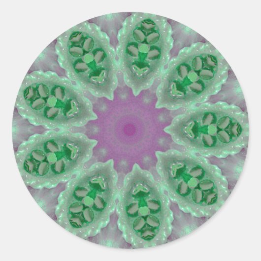 Hübsch rosa und grüne Aufkleber (Vorderseite)