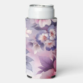 Hübsch-rosa und Lila-floral Personalisiert Selters Dosenkühler (Seltzer Rückseite)