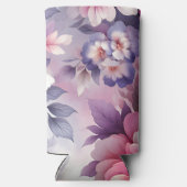 Hübsch-rosa und Lila-floral Personalisiert Selters Dosenkühler (Rückseite)