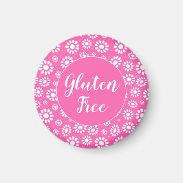 Hübsch rosa und weißes Blumengluten - frei Celiac Magnet