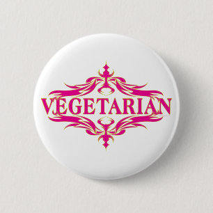 Hübsch rosa Vegetarisches Design Button