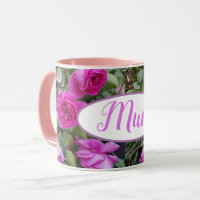 Hübsch Rosa Vintage Rose Blume Geburtstag Mum Tass
