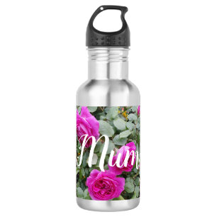 Hübsch Rosa Vintage Rose Blume Geburtstagsmutter Edelstahlflasche
