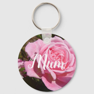 Hübsch Rosa Vintage Rose Blume Geburtstagsmutter Schlüsselanhänger