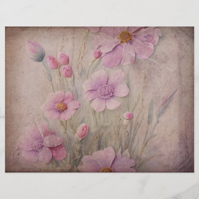 Hübsch rosa Vintages Blumenbuch (Vorderseite)