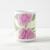 Hübsch rosa Vintages Blumenmuster auf Beige Kaffeetasse (Mittel)