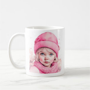 Hübsch rosa Vintages Mädchen und Zitat Kaffeetasse