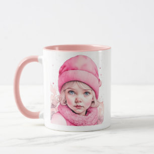 Hübsch rosa Vintages Mädchen und Zitat Tasse