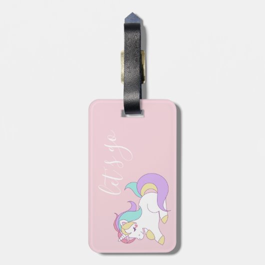 Hübsch rosa Wanderlust Zitat | Gepäckmarke Gepäckanhänger (Rückseite vertikal)