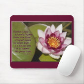 Hübsch rosa Wasserlilie Floating on Lily Pad Foto Mousepad (Mit Mouse)