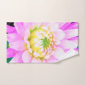 Hübsch rosa, weiß und gelb Kaktus Dahlia Macro Badhandtuch Set (Handtuch)