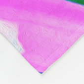 Hübsch rosa, weiß und gelb Kaktus Dahlia Macro Fleecedecke (Ecke)