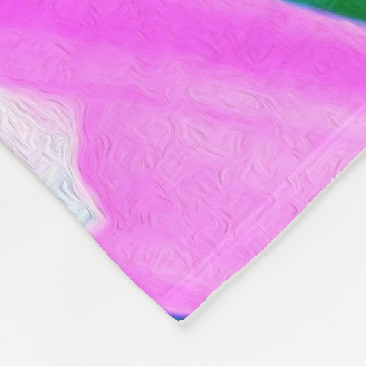 Hübsch rosa, weiß und gelb Kaktus Dahlia Macro Fleecedecke (Ecke)