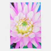 Hübsch rosa, weiß und gelb Kaktus Dahlia Macro Geschirrtuch (Vertikal)
