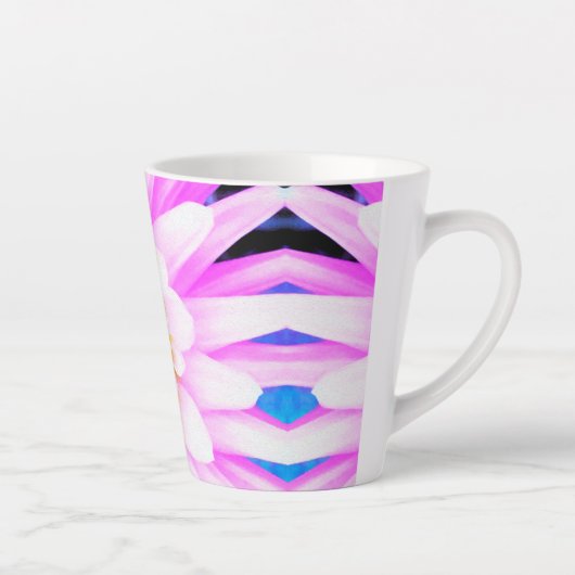 Hübsch rosa, weiß und gelb Kaktus Dahlia Macro Milchtasse (Rechts)