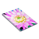 Hübsch rosa, weiß und gelb Kaktus Dahlia Macro Notizblock (Rechte Seite)