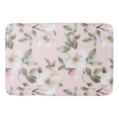 Hübsch rosa weiße Blume Badematte (Vorderseite)