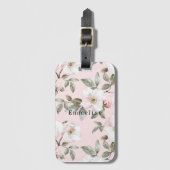 Hübsch rosa weiße Blume Gepäckanhänger (Vorderseite Vertikal)