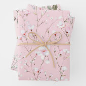 Hübsch rosa weiße Blume Geschenkpapier Set (Beispiel)