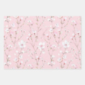Hübsch rosa weiße Blume Geschenkpapier Set (Vorderseite)