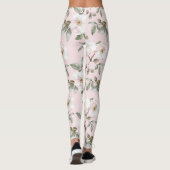 Hübsch rosa weiße Blume Leggings (Rückseite)