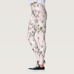 Hübsch rosa weiße Blume Leggings