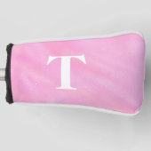 Hübsch rosa Weißfarbenmonogramm Golf Headcover (Vorderseite)