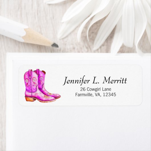 Hübsch rosa Western Cowgirl Rodeo Boots Farm Life (Insitu)