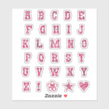Hübsch rosa Wirbel Trendy Initials Alphabet Letter