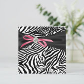 Hübsch-Rosa-Zebra-Party Einladung (Stehend Vorderseite)