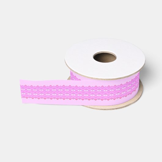 Hübsch rosa Zigzag Design Ripsband (Spule)