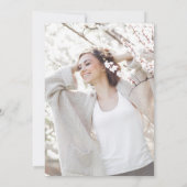 Hübsch rosa Zwei-Foto-Abschluss Einladung (Rückseite)