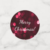 Hübsch Rot und Grün frohe Weihnachten Bokeh Lights Konfetti (Klein Vorderseite)