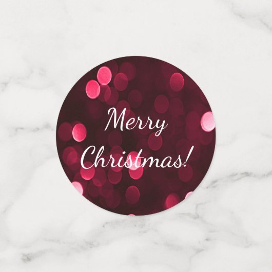 Hübsch Rot und Grün frohe Weihnachten Bokeh Lights Konfetti (Klein Vorderseite)