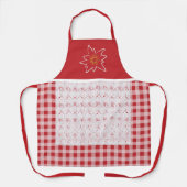 Hübsch Rot und Weiß Gingham Edelweiss Schürze (Vorderseite)