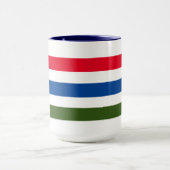 Hübsch roter blauer Streifen auf weißem Hintergrun Tasse (Zentrum)