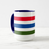 Hübsch roter blauer Streifen auf weißem Hintergrun Tasse (Vorderseite Links)