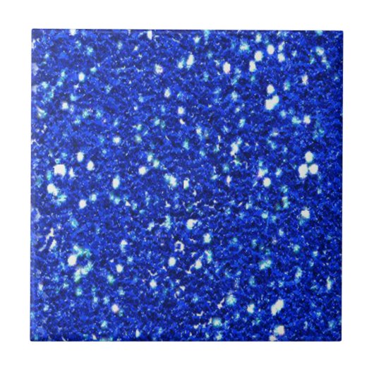 Hübsch Royal Blue Funkelnd Glitzern Look Fliese (Vorderseite)