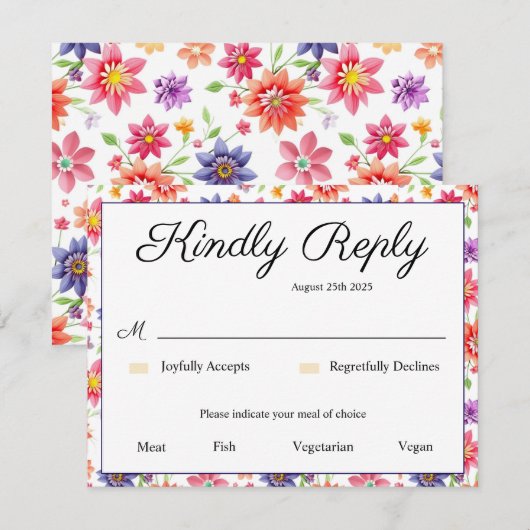 Hübsch RSVP Karte (Vorne/Hinten)