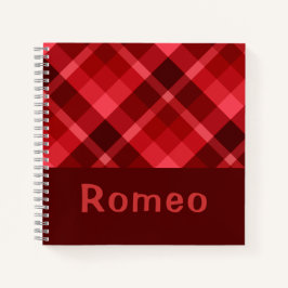 Hübsch Ruby Red Kariert Monogram kleines Notebook Notizblock