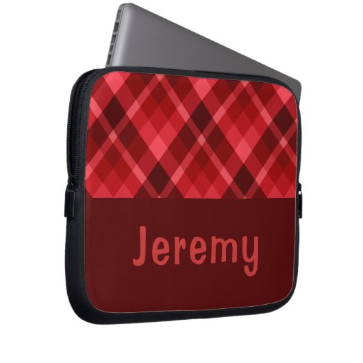 Hübsch Ruby Red Kariert Monogram Laptop Sleeve (Vorne Rechts)