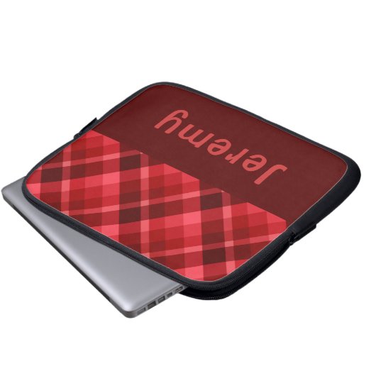 Hübsch Ruby Red Kariert Monogram Laptop Sleeve (Vorne Knopf)